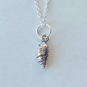 Shell Necklace Silver Tone Pendant Charm
